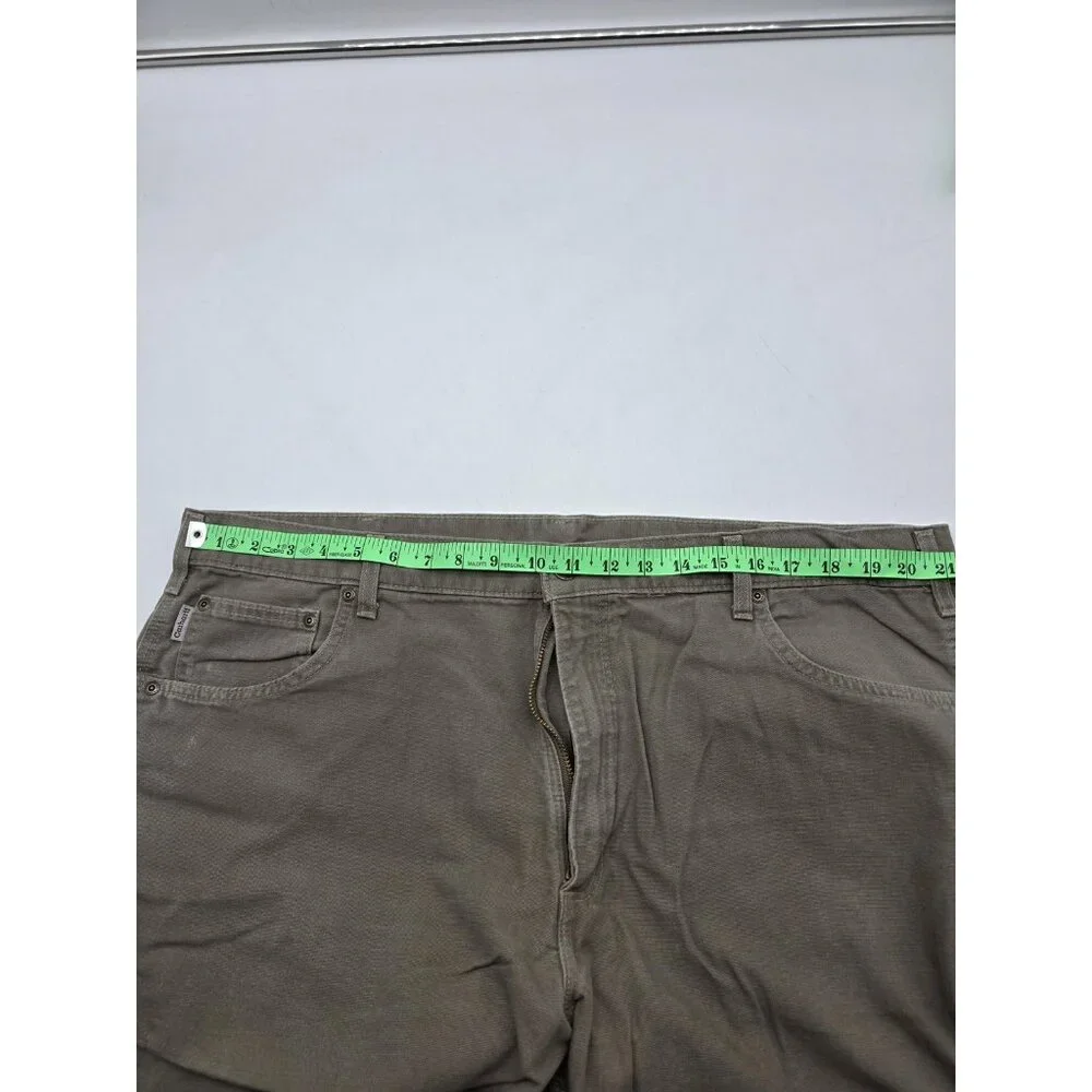Carhartt Pants Mens 42x30 Khaki Loose Fit B159 Workwear Carpenter Utility Cotton